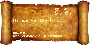 Biswanger Horác névjegykártya